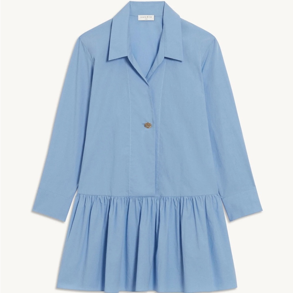 Sandro Light Blue Shirt Dress